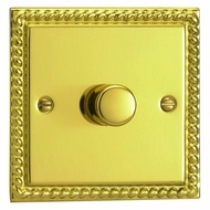 British Standard Dimmer Switch 1 GANG 2 WAY 120W DIMMER SWITCH GEORGIAN BRASS