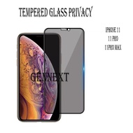 Tempered Glass Privacy Anti Spy Full Glue iphone 11 11pro pro max