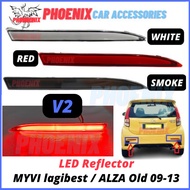 V2 💥PERODUA MYVI LagiBest / Alza 09-13 REAR BUMPER LED REFLECTOR ALBINO WHITE RED SMOKE Lampu Brake Belakang Plug &amp; Play