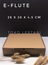 (5 Pcs) Box E-Flute 26x26x4.5 CM Coklat Untuk Packaging Olshop Sovenir Baju Kotak Kado Hampers Snack