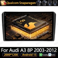 Android 15 Car Radio For Audi A3 8P 2003-2012 Multimedia Autoradio BT Head Unit Navigation Viedo Pla