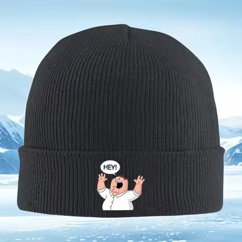 2026 Peter Griffin waving speech bubble Hey Men Women Unisex Knitted Hat Beanie Pullover Cap Winter