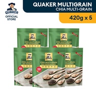 [Bundle of 5] Quaker 5 Multigrain - Black Red Chia & Prebiotic 五（5）包*桂格5黑 5红 奇亚籽 混合即食燕麦片 / [Pek 5] Q
