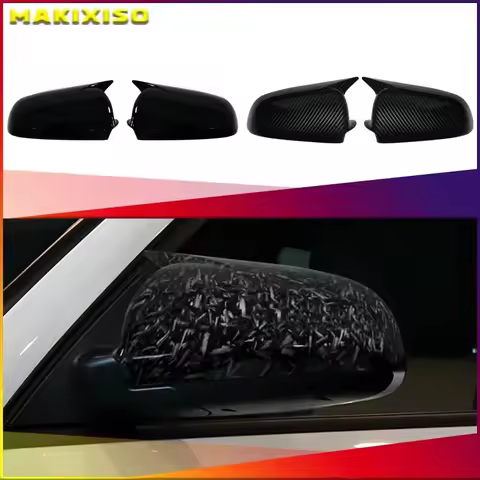 Black Side Mirror Caps for Audi A3 S3 8P 05-08 A4 S4 B6 B7 8E 8H, A6 S6 C6 4F Replacement Style Carb