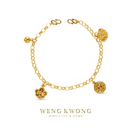 WENG KWONG Quadruple Treasures Baby Anklet in 22K/ 916 Yellow Gold (3A0002)