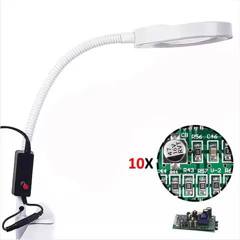 3X 5X 8X 10X20X Illuminating Magnifying Glass Loupe Lamp for Reading Soldering Welding Repair Table 