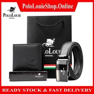 Original Polo Louie Classic Bundle Gift Set For Him Genuine Leather Wallet Men's Business Casual Aut