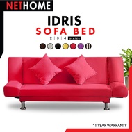 NETHOME: IDRIS Durable 2 Seater or 3 Seater or 4 Seater Foldable Sofa Bed Design/Sofa/Sofabed