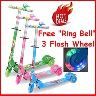 🔥  Pink Blue Scooter, Kids outside Sport game - Free "RING BELL &amp; 3 LED Wheels, Metal (age 3-7)