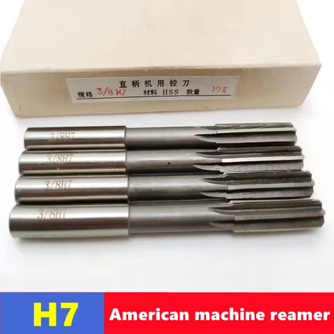 American made machine reamer H7 HSS straight shank reamer 1/8 3/16 1/4 5/16 3/8 1/2 5/8 3/4, Chuckin