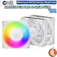 [CoolBlasterThai] ARCTIC P12 PRO A-RGB PST WHITE (size 120 mm.) X3 Value Pack PC Fan Case ประกัน 6 ป