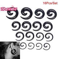 [TinchighM] 16Pcs/Set Spiral Taper Flesh Tunnel Ear Stretcher Expander Stretching Plug Snail [NEW]