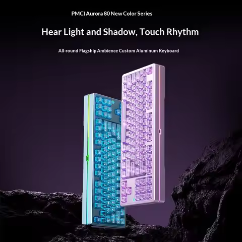 PMO Aurora 80 Custom Aluminum Mechanical Keyboard 87 Keys 3 Mode Wireless Bluetooth Gaming Esports R
