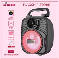 Audiobop 3incH rgb light  Karaoke Portable Wireless Bluetooth Speaker With wire Mic bk1618