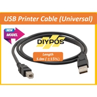 [Terkini 2026] 5.0 Meter USB Printer Cable for Universal Printer Canon/ Epson/ HP /Brother /Xprinter