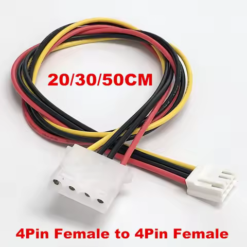 1Pcs 18AWG 4Pin Molex IDE Female To Small 4Pin Female 2.54MM Power Supply Cable Floppy Drive Adapter