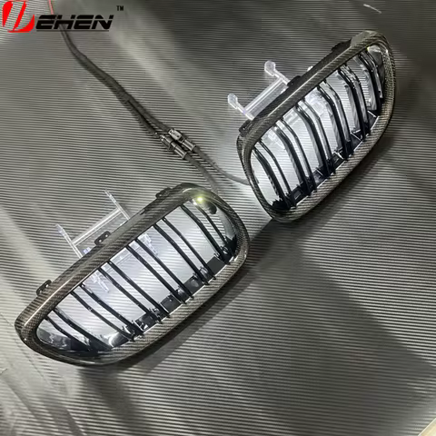 LED luminous Racing Grills for BMW F20 F22 F87 F30 F32 F80 F82 F10 F15 F07 F01 F02 F25 F26 Carbon Fi
