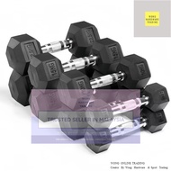 All New Hexagon Dumbbell 2.5/5/7.5/10/12.5/15 kg Dumbbell Dumbell Gym Equipment Angkat Berat Muscle 