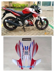 Stiker Sticker Striping Les Lis Bodi Yamaha Vixion NVL Tahun 2014 Warna Merah