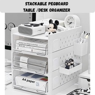 Table / Desk Storage Organizer A4 File Rack Pegboard Rack Pegboard Organizer Document Organizer