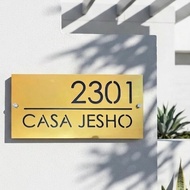 ACP mirror gold house number house number plate/ House Number/
