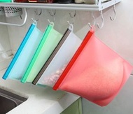 木茶花生活館 - 食物保鮮袋 (1000ml)- 白色 | 可循環使用 食物收納袋 真空密封袋 果蔬冷凍保藏袋 微波爐 矽膠保鮮袋