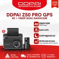 DDPAI Z50 Pro 4K UHD Front & Rear Dashcam | NightVIS | GPS | 4G Connectivity | Supercapacitor