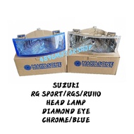 SUZUKI RGS RG SPORT RU110 V100 HEAD LAMP LAMPU DEPAN DIAMOND EYE BLUE CHROME RGS ( RG-SPORT )