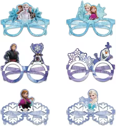 12Pcs Frozen Party Set, Frozen Paper Party Glasses, Cosplay Decorative Glasses, Suitable for Witch F