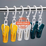 [Wholesale] Rotating Sock Drying Disc Replacement Clip/ Windproof Clothes Hanging Clip Hook/ Multifunctional Plastic Clotheslinger/ Household Clothes And Hats Drying Hooks