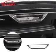 Soft Carbon Fiber Engine Compartment Handle Frame Trim Stickers For 2020-2023 Corvette C8 Stingray Z