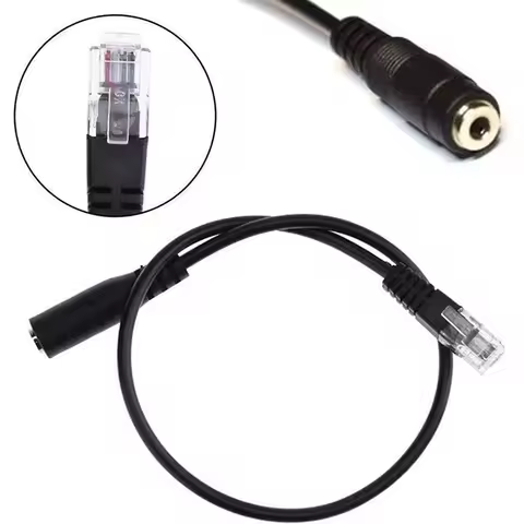 Female 3.5mm OMTP Smartphone Headset to Male RJ9 for Cisco Telephone Plug Adapter Cable