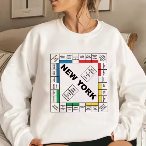 New York Monopoly Sweatshirt and Just Like That Hoodied New York Shit Carrie New York Monopoly Tee C