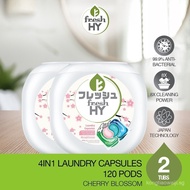 【In stock】Fresh HY 4in1 Laundry Capsules 60 Pods x 2 Tubs UMNM