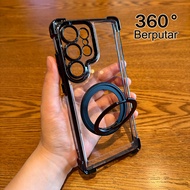 CrashStar 360 Rotatable Metal Magsafe Magnetic Ring Stand Airbag Anti-fall Phone Case For Samsung Ga