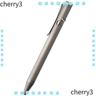 CHERRY Ballpoint Pen, Grey Titanuim Alloy Pen, Refillable Bolt Action Pen Daily Use
