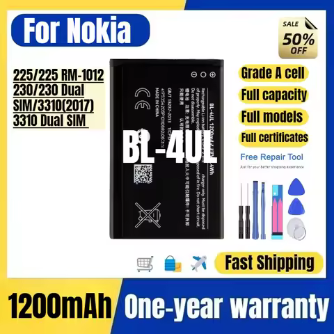 BL-4UL for Nokia 225/225 RM-1012/230/230 Dual SIM/3310(2017)/3310 Dual SIM Mobile Phone Battery Repl