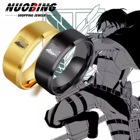 Anime Attack Titan Stainless Steel Ring Role-playing Levi's Wings Of Freedom Neutral Ring Jewelry Ac
