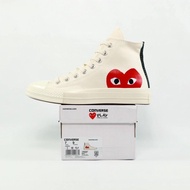 Converse CHUCK TAYLOR ALL STAR 70s HIGH X CDG Comme des Garcons PLAY WHITE