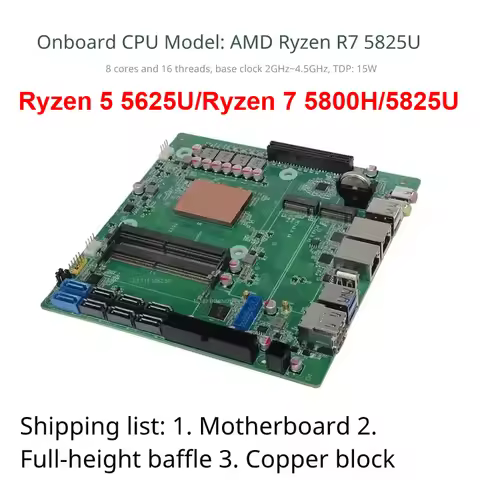 SZBOX Ryzen 5 5625U/Ryzen 7 5800H/5825U Nas Montherboard DDR4 M.2 NVMe SSD 8*SATA 3.0 2*2.5G I226-V 