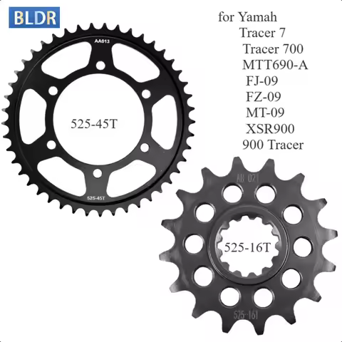 525 16T 45T Front Rear Sprocket Gear Wheel Cam for Yamaha Tracer 7 Tracer 700 MTT690-A FJ-09 FZ-09 M
