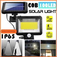 SL-F100 IP65 100 LED COB Lampu Solar Sportlight Sensor Kalis Air Jimat Tenaga Jimat Sesuai Luar Rumah Taman Beranda(mrbs