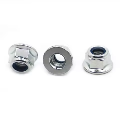 Zinc-plated Carbon Steel Nylon Insert Hex Flange Self-locking Locking Nut Nylock Locknut M3 M4 M5 M6