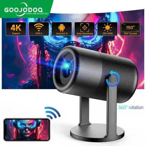 GOOJODOQ Projector 1080P 4K Ultra HD 150ANSI 2.4G+5G support WIFI6l BT5.1 portable smart Home Theate