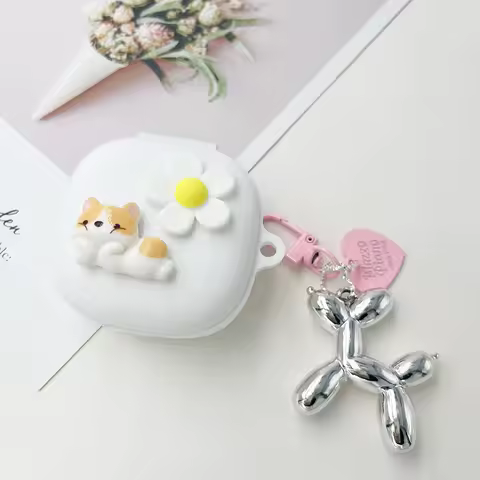 Cartoon Cover For Xiaomi redmi Buds 4 Pro /buds4 active /4lite Case with keychian Silicone earphones