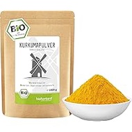 bioKontor, Organic Turmeric Powder, Ground, 1000 g/1 kg, Curcuma, Curcumin, 100 % Natural, Raw Food Quality, from India