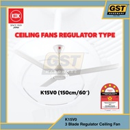 KDK 150CM/60" 3 Blade Regulator Ceiling Fan (White) - K15V0