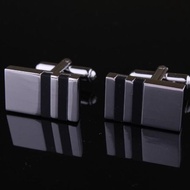 XH Hunting Long Strip Black Agate Cufflink French Shirt Sleeve Cuff Cuff cufflinks Cufflinks Men Men