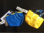 IKEA迷你購物袋造型零錢包2入組/黃藍各一