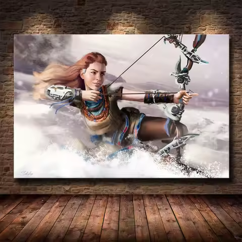 Game Horizon Zero Dawn, Wall Art Canvas Painting Print Poster, horizon forbidden west Boys Bedroom, 